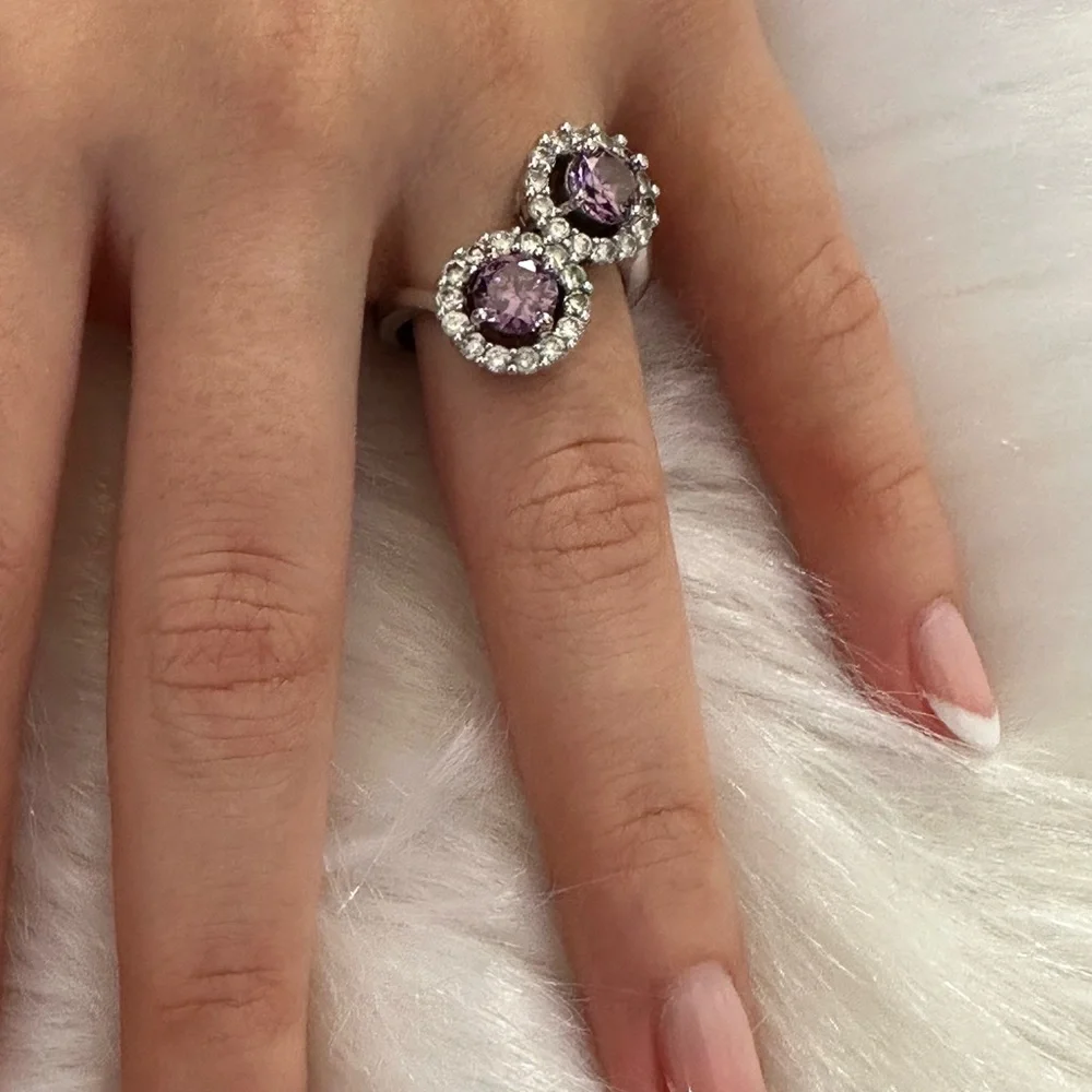 Elegant 925 sterling Silver Amethyst stone   Ring